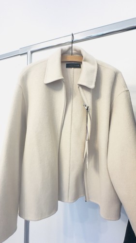 Zara double face jacke creme - face,