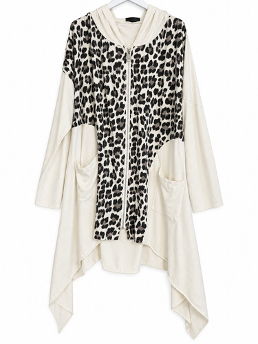 Damen zipfeljacke leo kapuze - zipfeljacke,