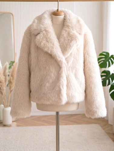Damen kunstpelzjacke creme - damen,