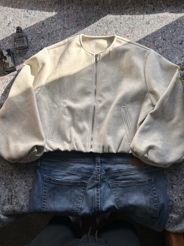 Bomberjacke wolloptik creme - bomberjacke,