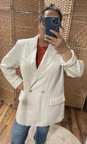 Oversize blazer creme weiß - blazer,