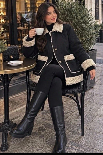 Damen jacke schwarz creme - damen, schwarz/creme